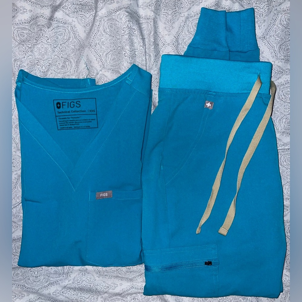 Figs Scrubs Set Color TEAL (XXS Catarina & Petite XXS Zamora Jogger)